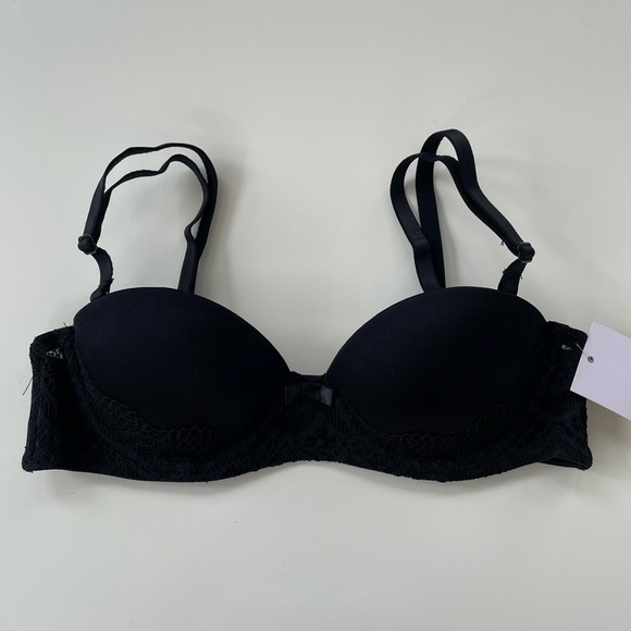 Auden Women's Black Lace Plunge Coverage Push-Up Strapless Bra LOT of 3 AA32 NWT - Picture 2 of 6